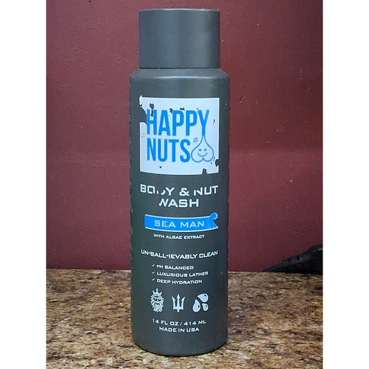 Happy Nuts Body & Nut Wash Sea Man W/ Algae Extract, 14 oz.