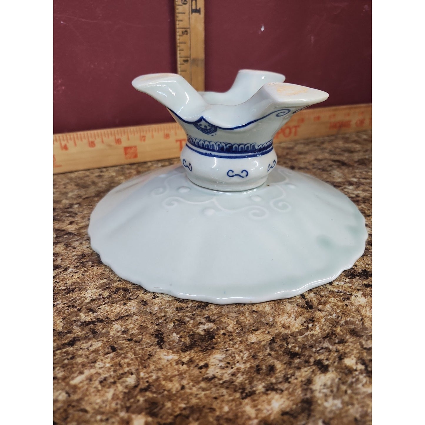Antique Chinese Tazza Blue and White Porcelain High-foot pedestal plate