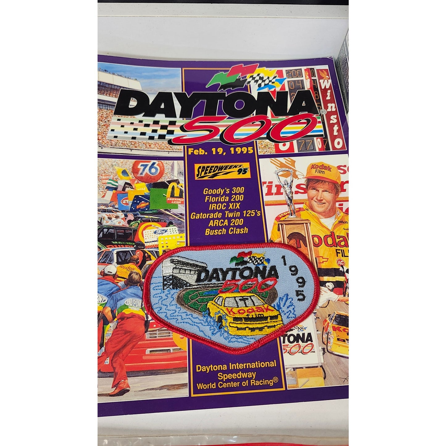 Vtg NASCAR Program Lot Daytona 500 Talladega DieHard 500 1994 1995 1996 Patches