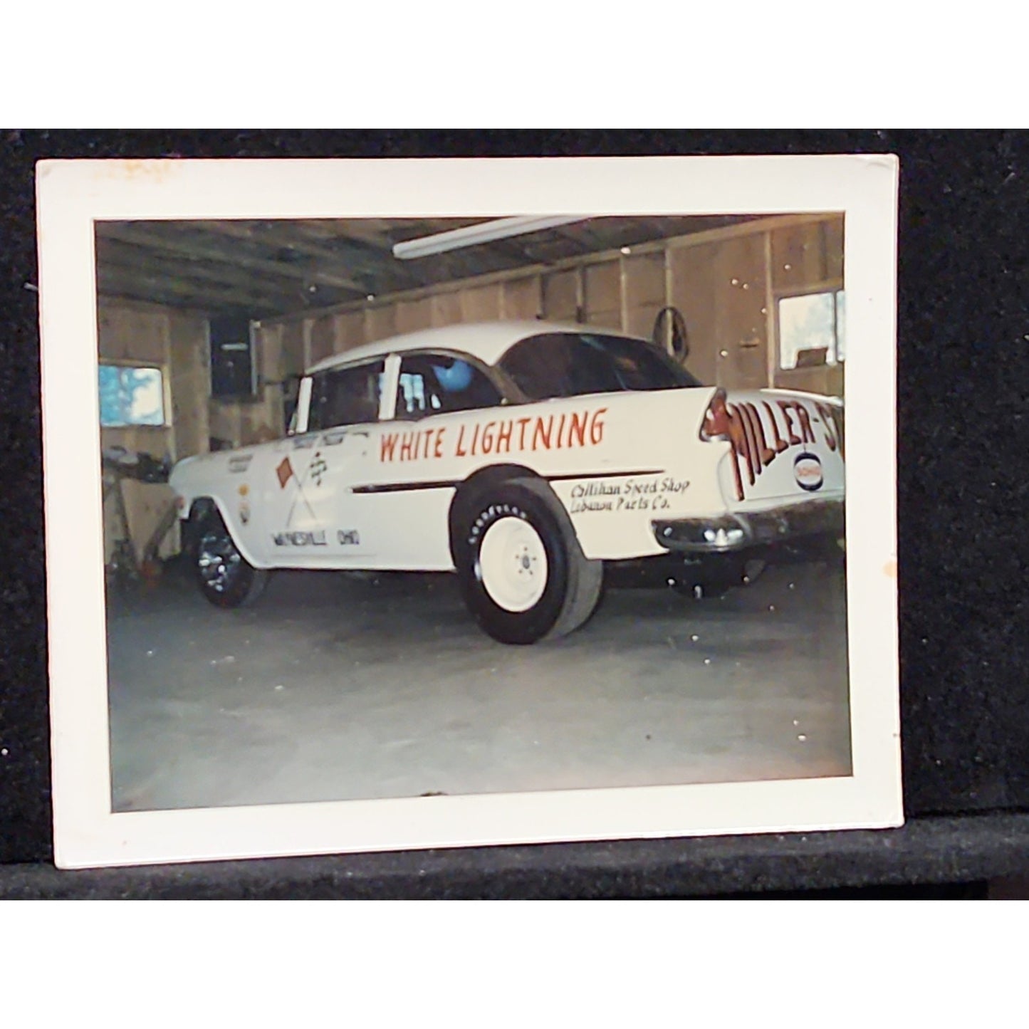 Vintage White Lightning Drag Racing Photo Teatle Miller Waynesville Ohio Chevy
