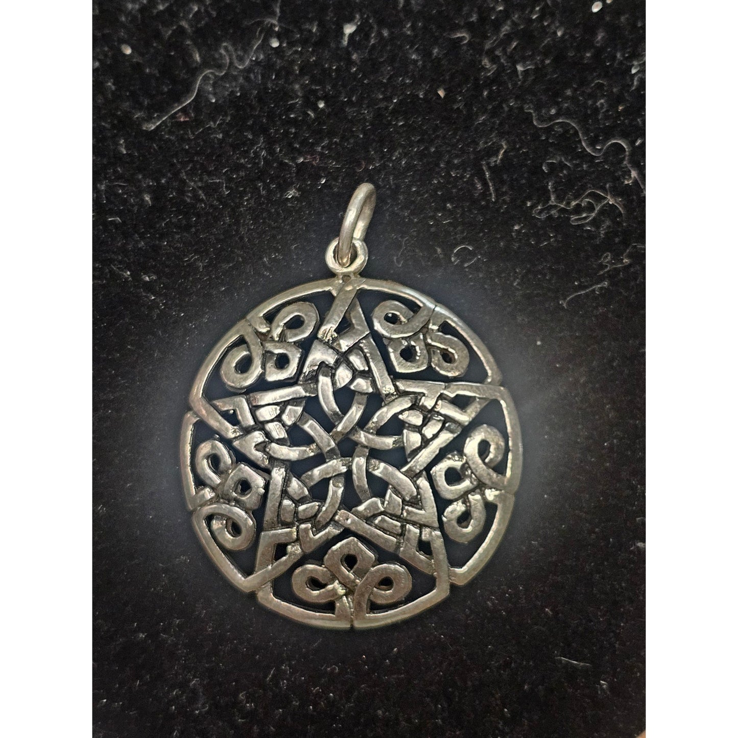 Vintage 925 Sterling Silver Celtic Knot Pendant Pentacle Pentagram Acid Test