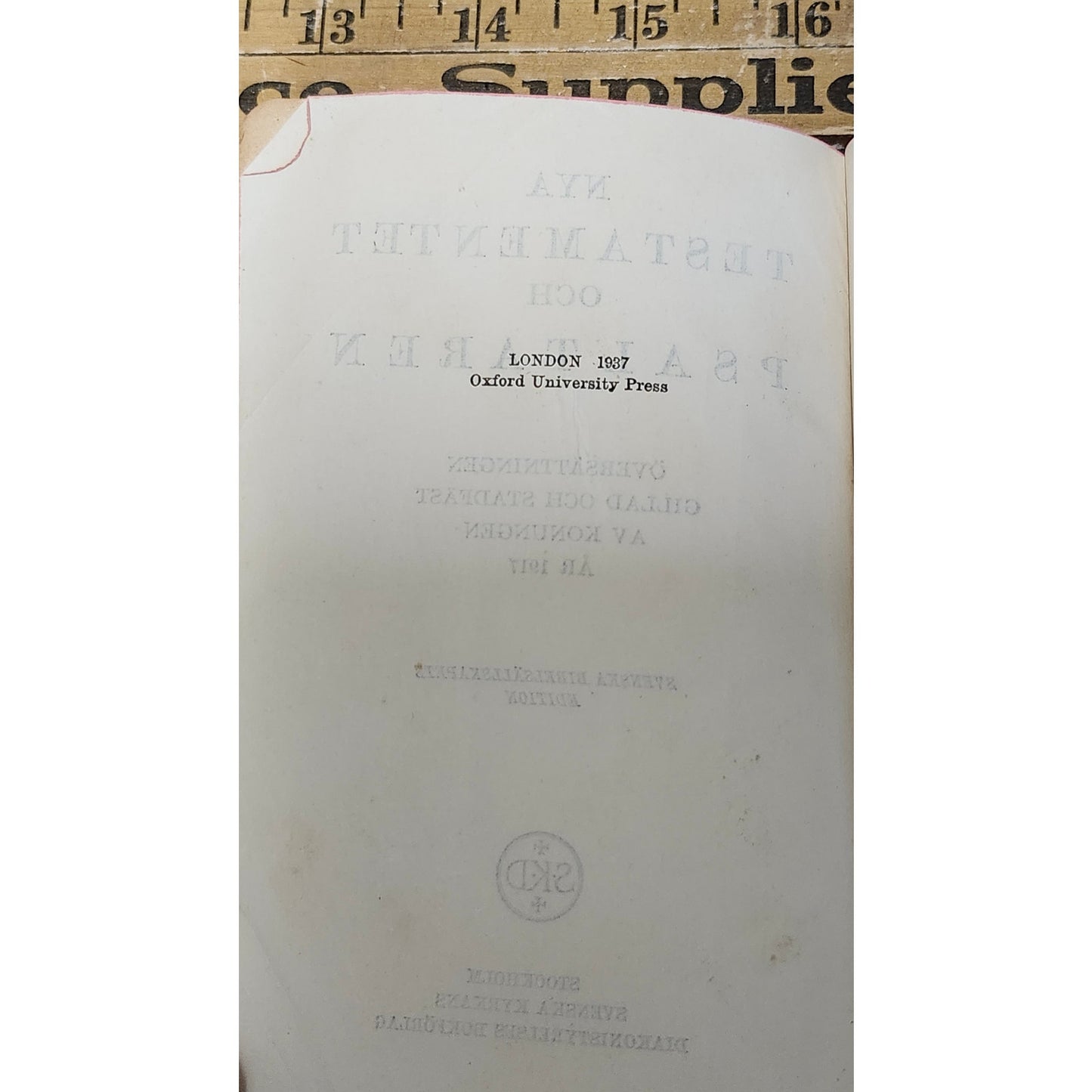 Vintage 1937 Swedish New Testament & Psalms Hardcover Bible 1917 Translation