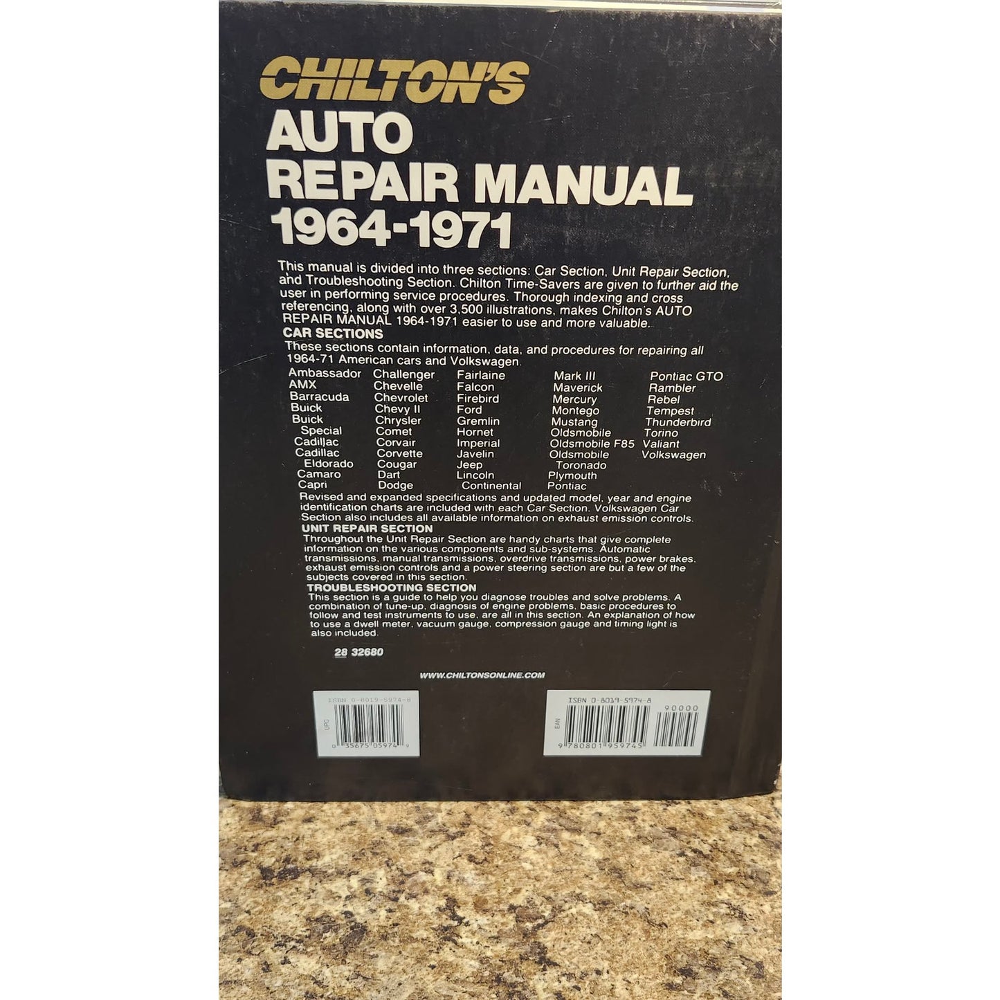 Vintage Chiltons Auto Repair Manual 1964-1971 Collectors Edition Hardcover #5974