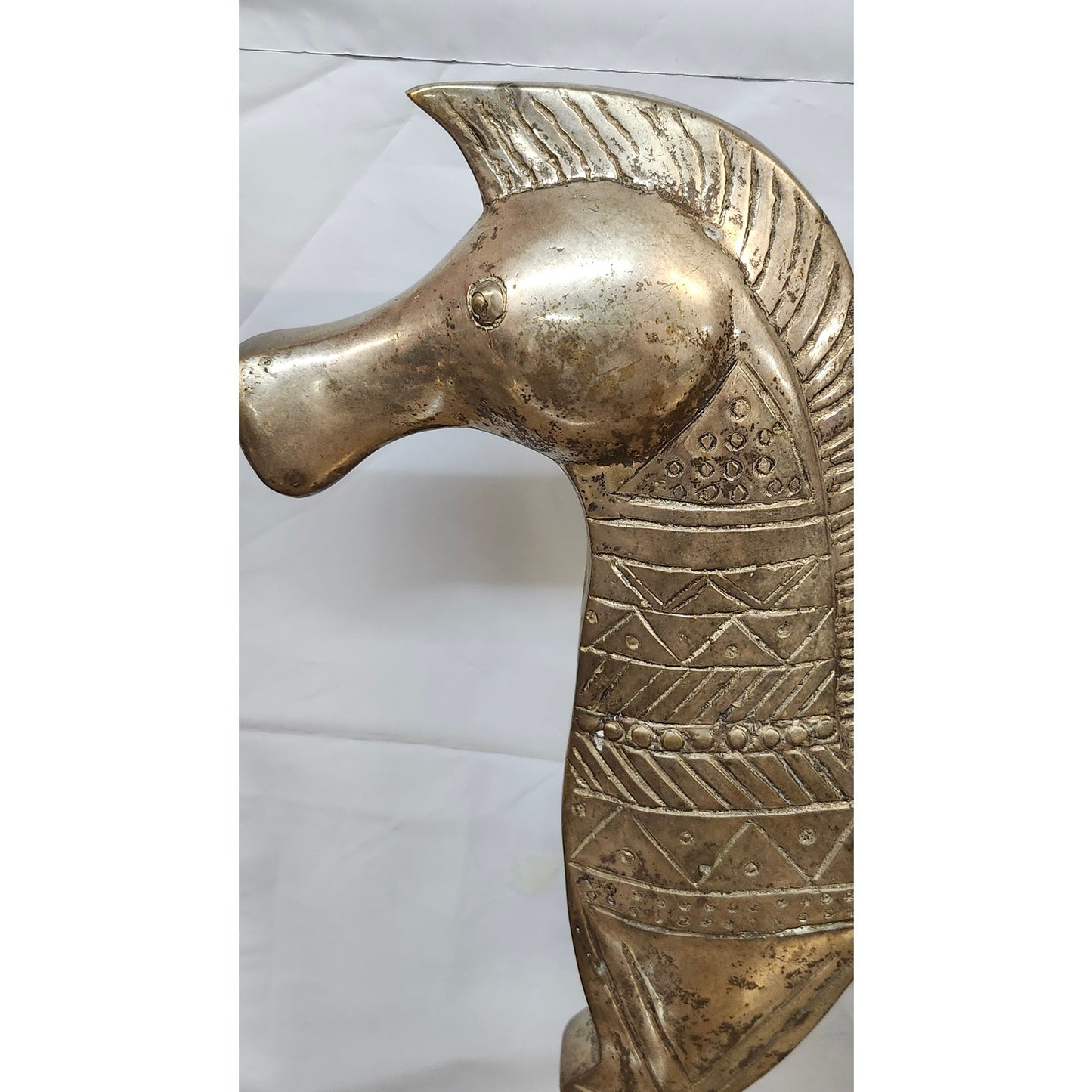 Vintage Maitland-Smith Brass Horse Sculpture Handmade Indonesia 17.5"