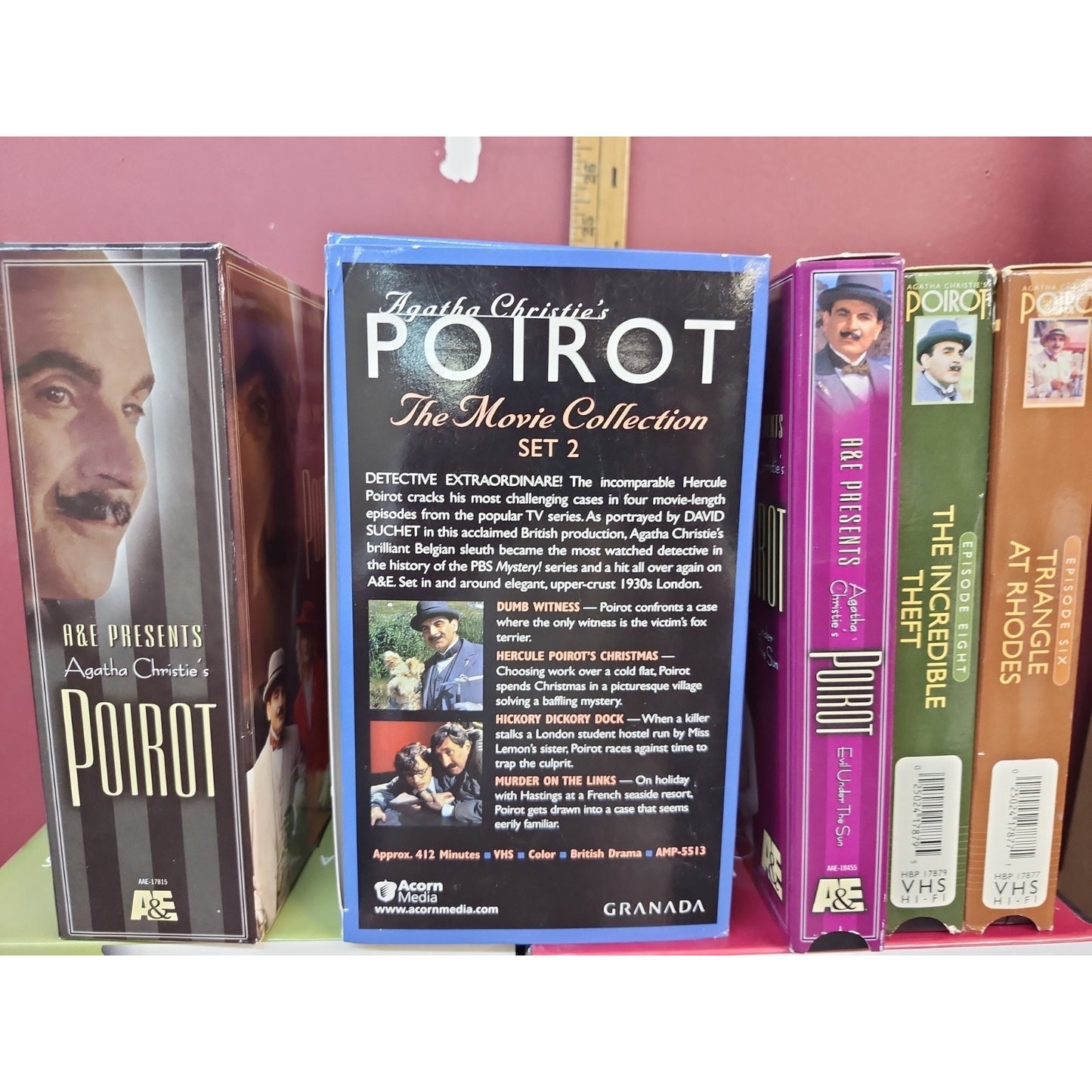 Lot of 33 Agatha Christie Hercule Poirot VHS Tapes Movies David Suchet Boxed Set