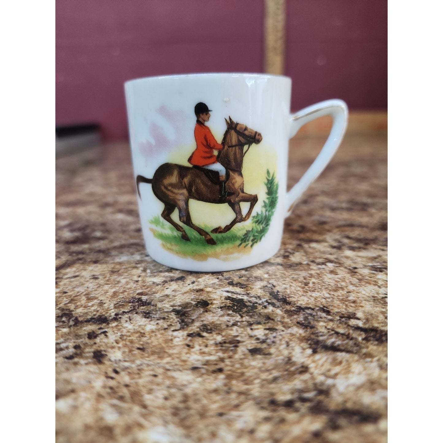 ANTIQUE GERMAN CHILD'S Tea CUP G. J. Humphrey English Horse Fox Hunt
