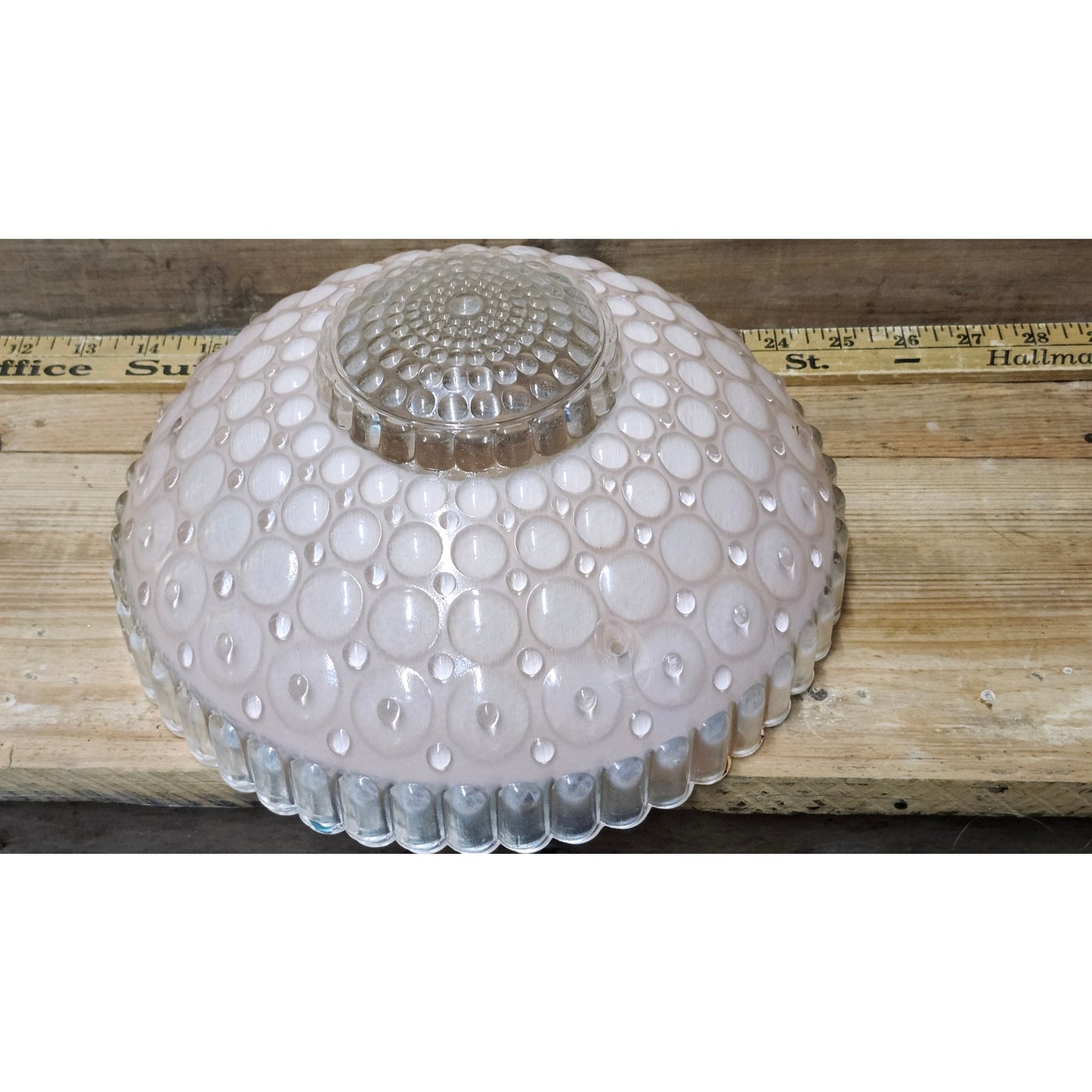 Vintage Hobnail Glass Ceiling Light Shade Replacement Cover Dome Pink 10 Inch