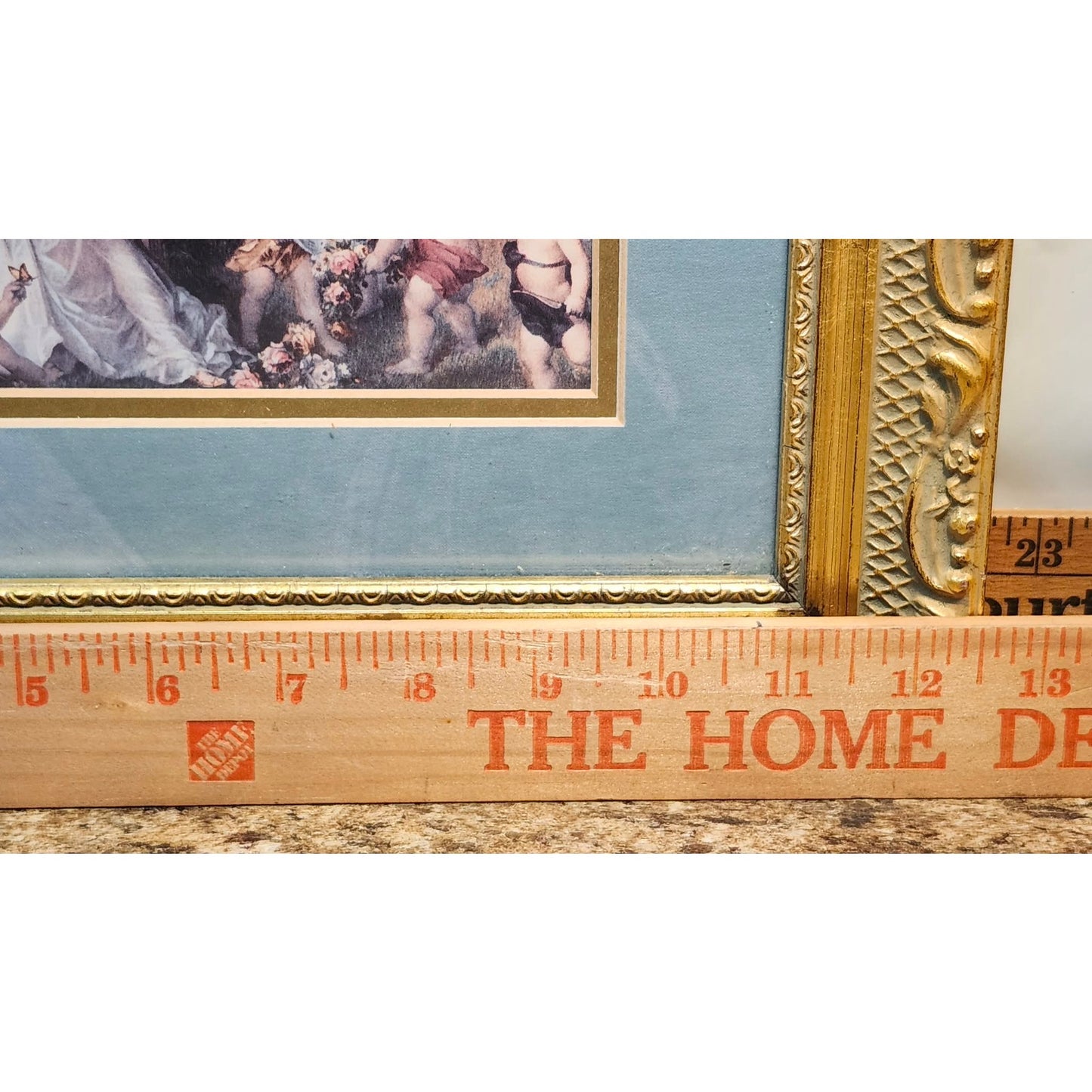 VTG Gallery Graphics The Offering Cherub Franz Lefler Framed Print Ornate Gold