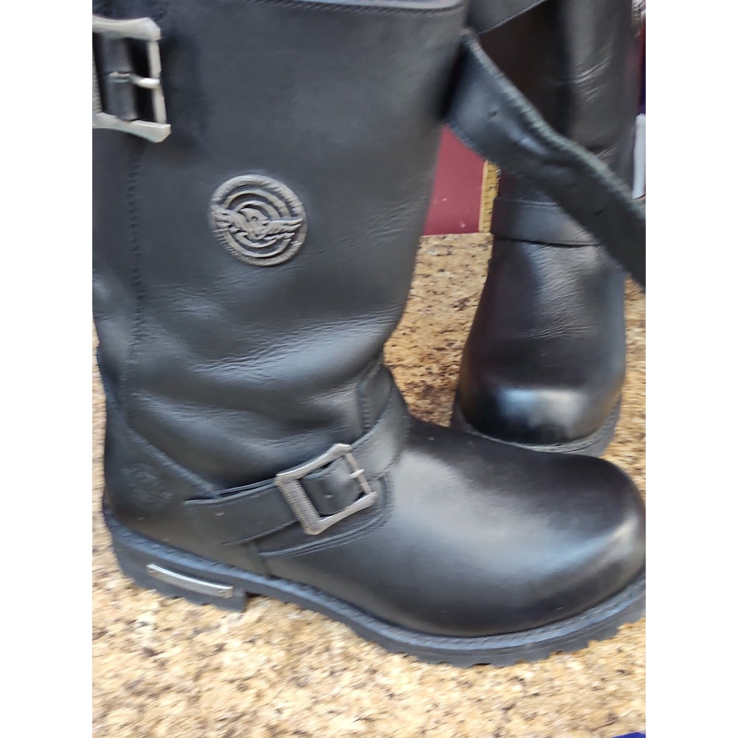 Milwaukee Leather 9020W Men's Black Leather WIDE Width Engineer Motorcycle Boots