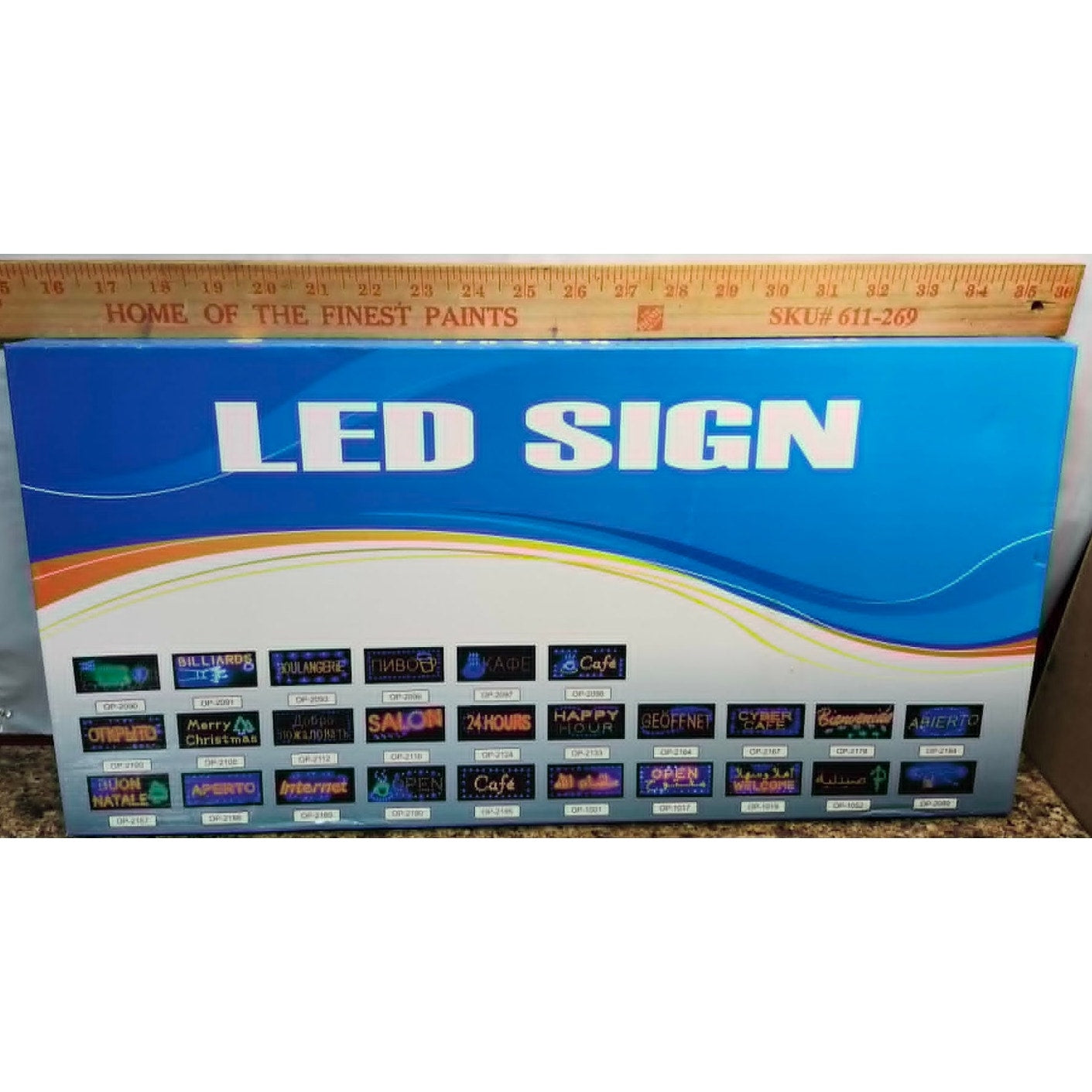 LED Open Sign Lighted Store Window Display Business Advertising Sign Rectangle