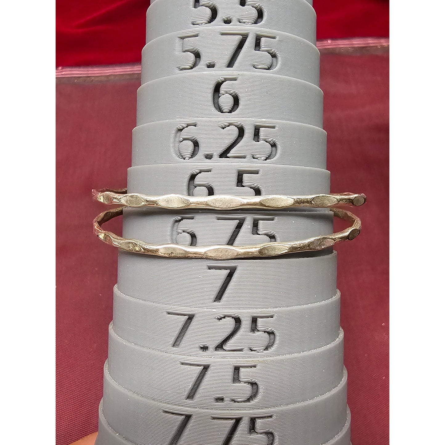 Sterling Silver Hammered Bypass Cuff Bangle Bracelet Adjustable