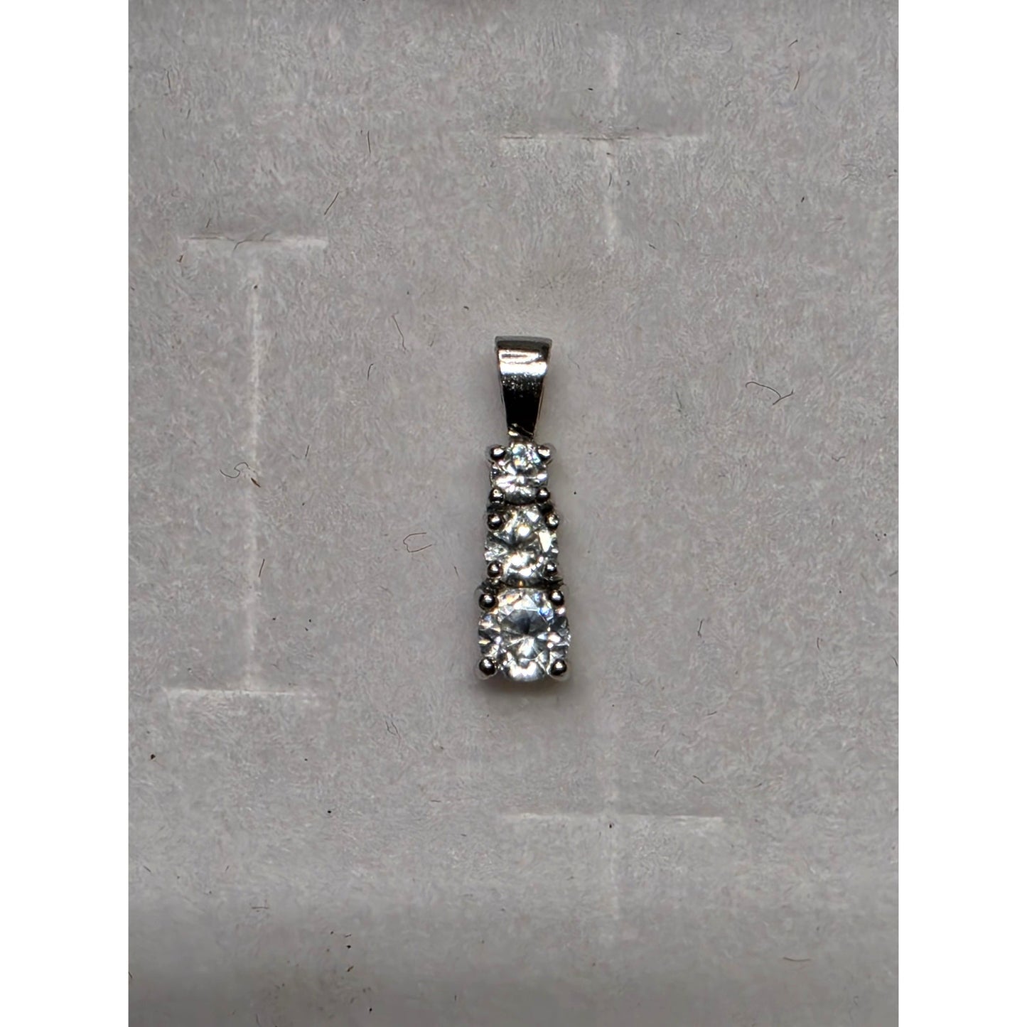 Vintage Sterling Silver Three-Crystal Pendant Dangle Charm