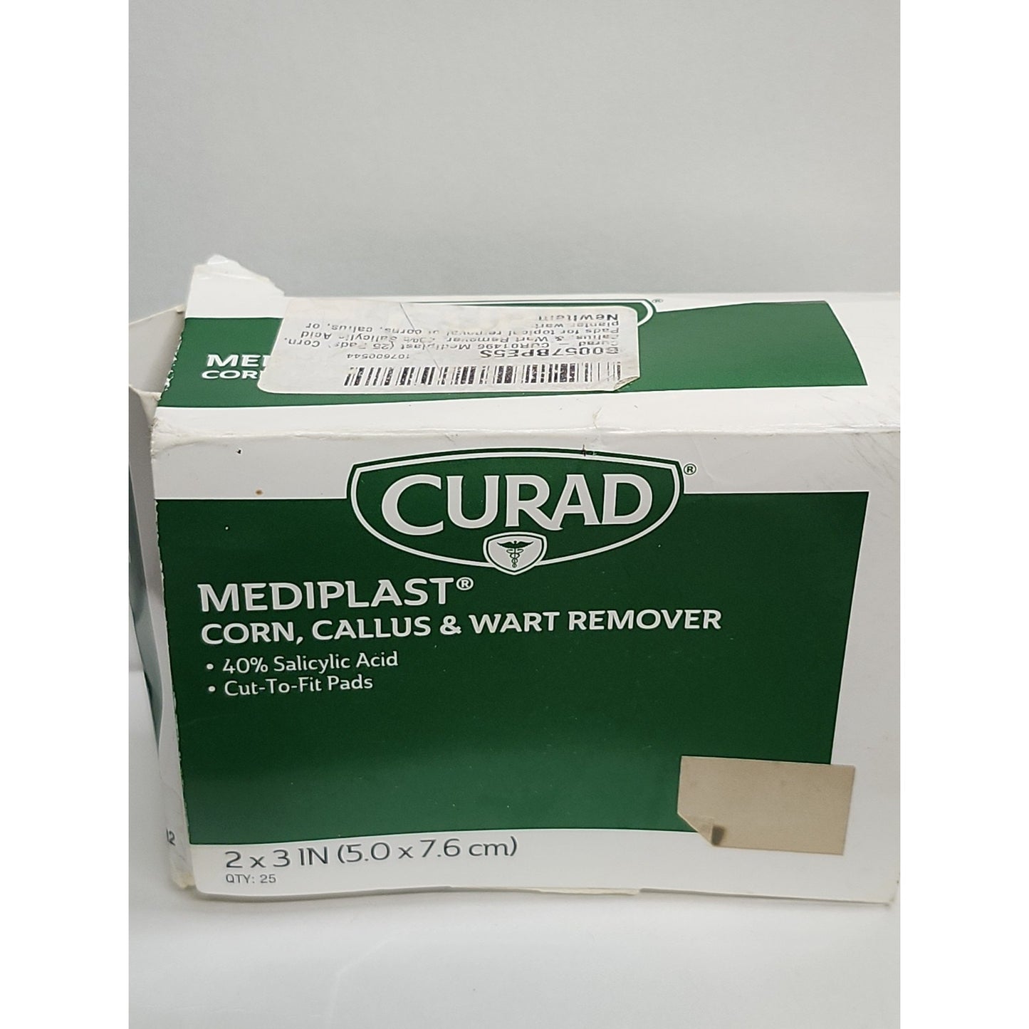Curad Mediplast Pads Corn Callus Wart Remover 40% Salicylic Acid 2" x 3" 25ct