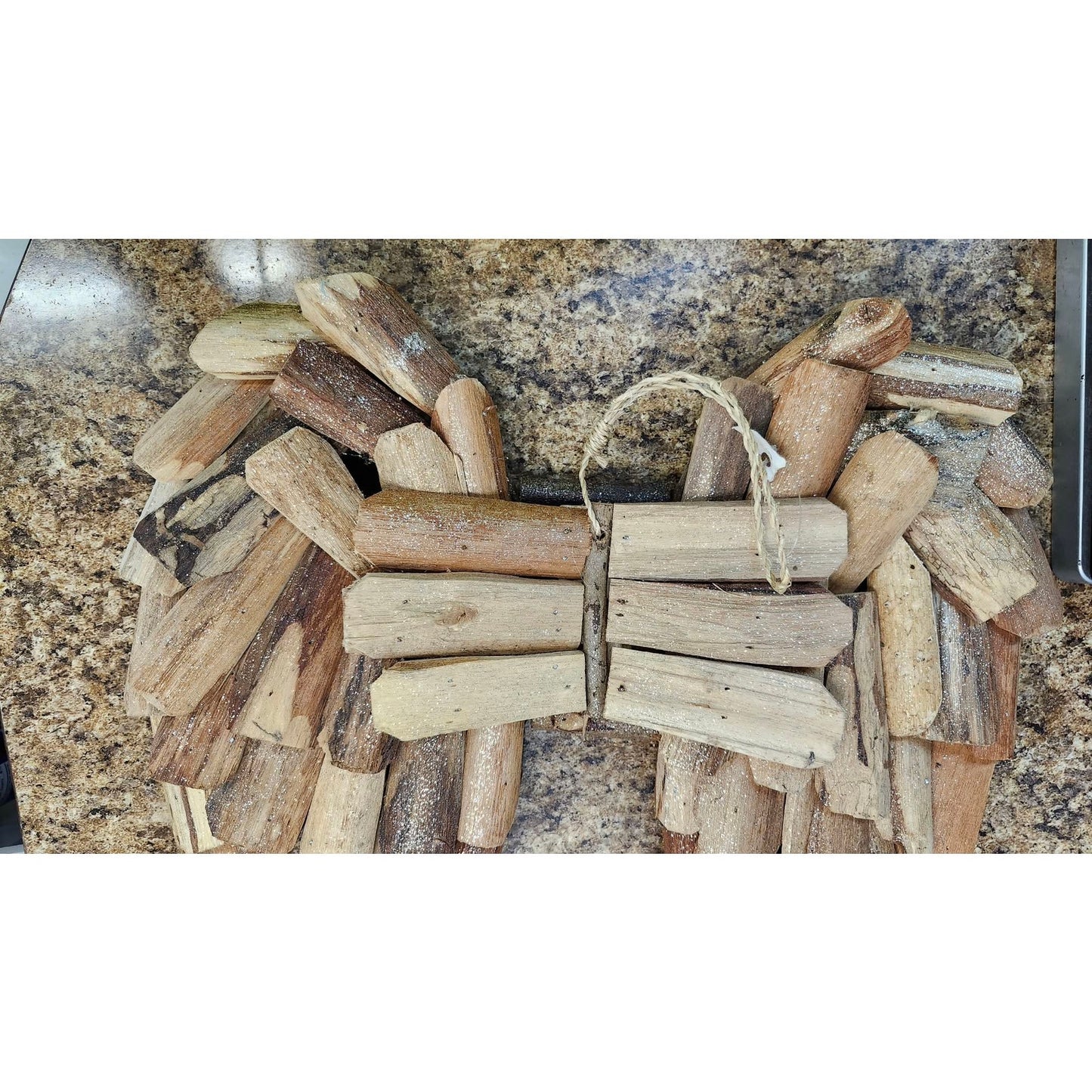 Driftwood Angel Wings Wall Hanging Sculpture Rustic Wood Decor Handmade 21" Tall