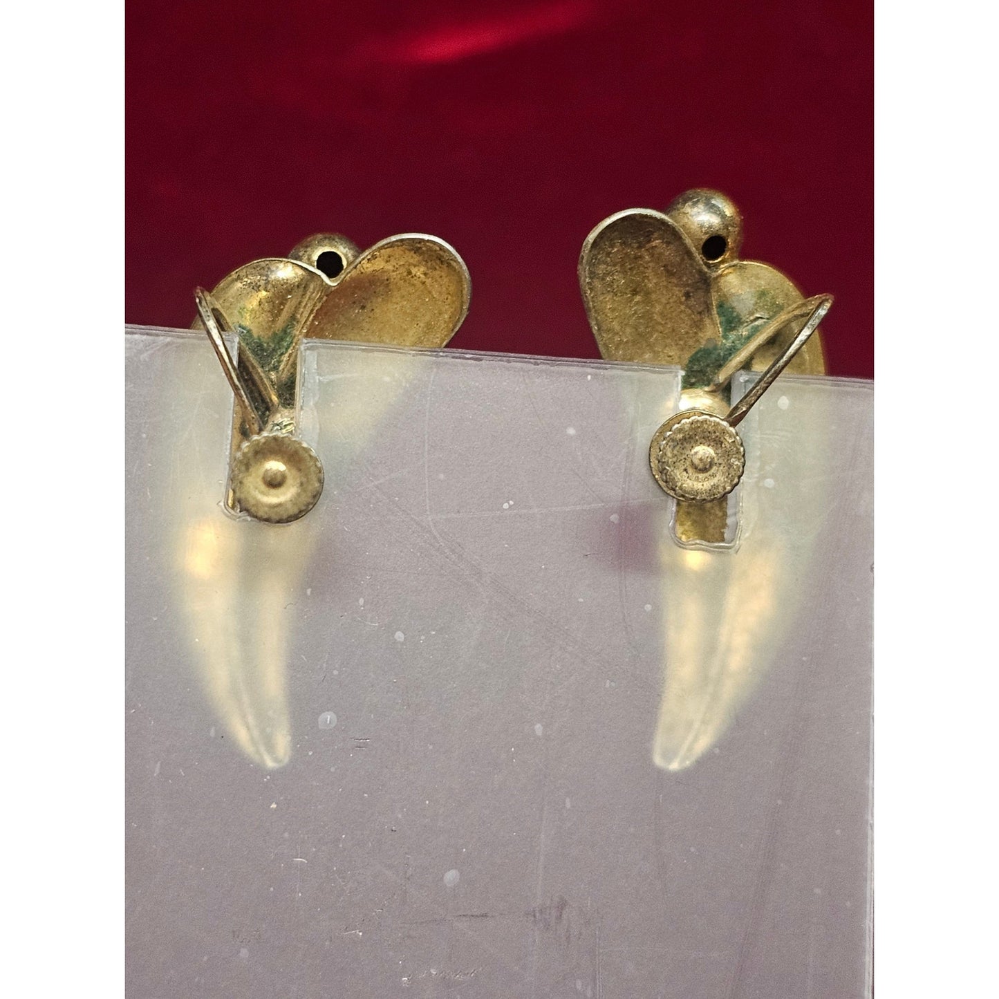 Vintage Gold Tone Modernist Screwback Earrings | Mid Century Modern