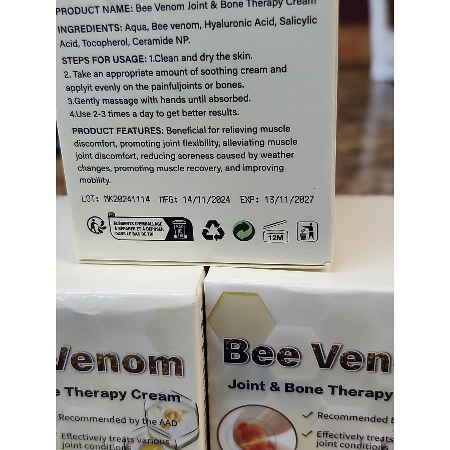 Lot Of 3 - Bee Venom Joint Relief Cream 2.12oz Each