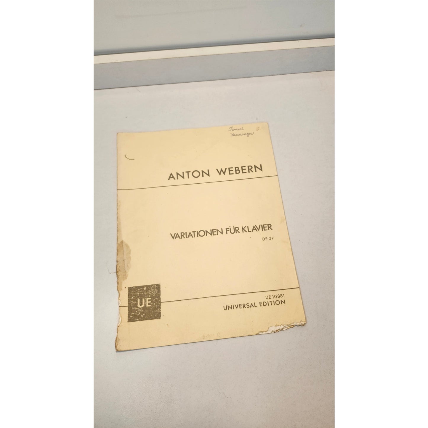 Anton Webern Variationen Klavier Op 27 Universal Edition UE 10881 Sheet Music