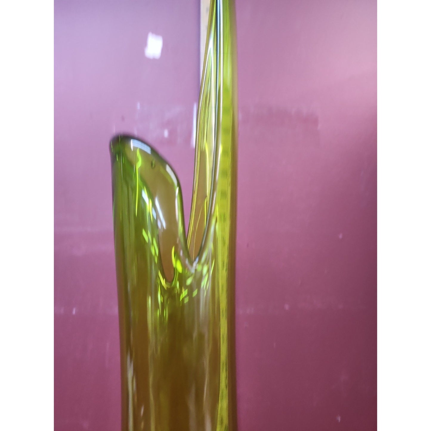 Vintage Le Smith Glass Swung Smoothie Vase 24 Inch Green