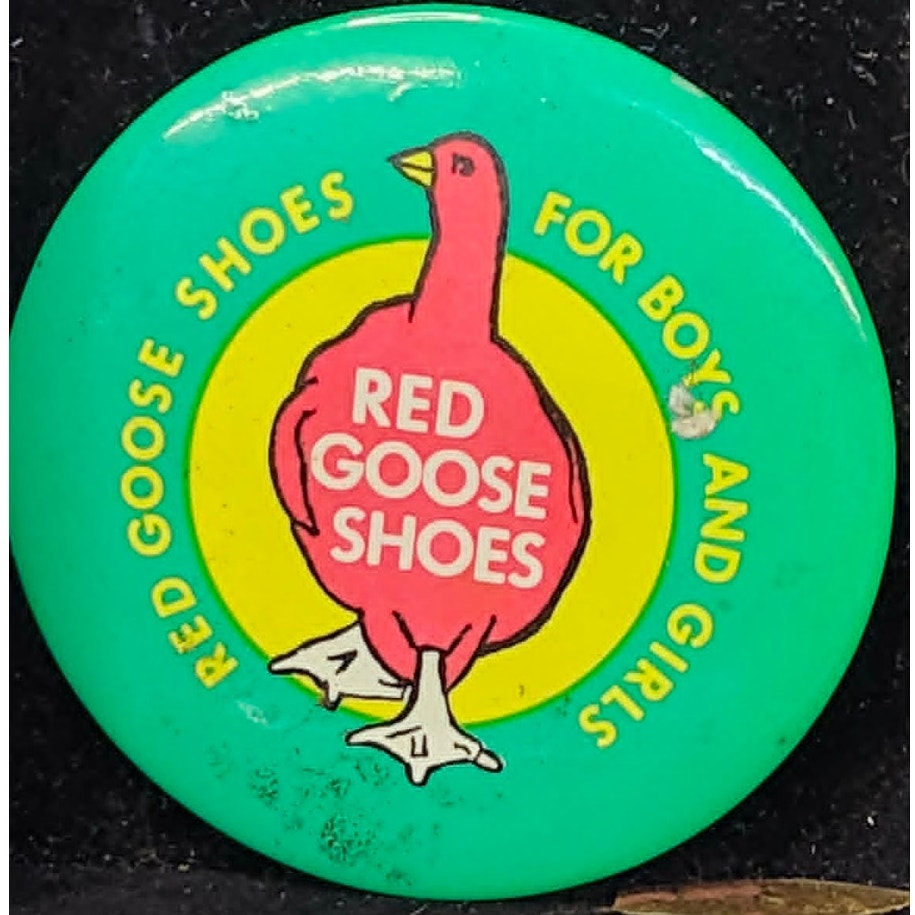 Vintage Red Goose Shoes For Boys Girls Pocket Mirror Advertising Sign Retro
