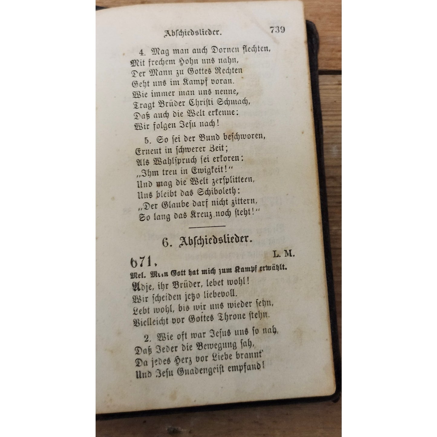 Antique 1865 German Methodist Hymnal Leather Bound Cincinnati Hitchcock & Walden