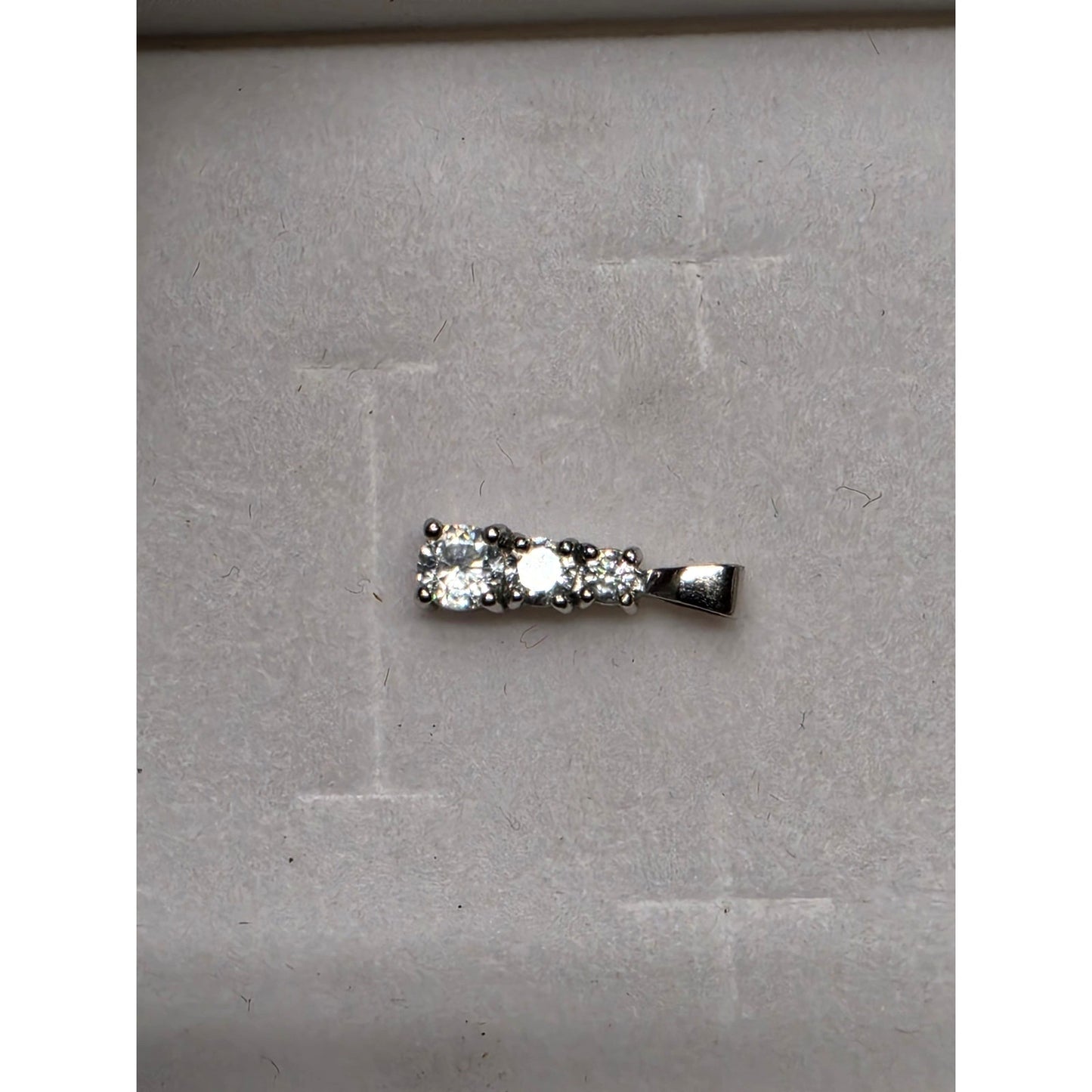Vintage Sterling Silver Three-Crystal Pendant Dangle Charm