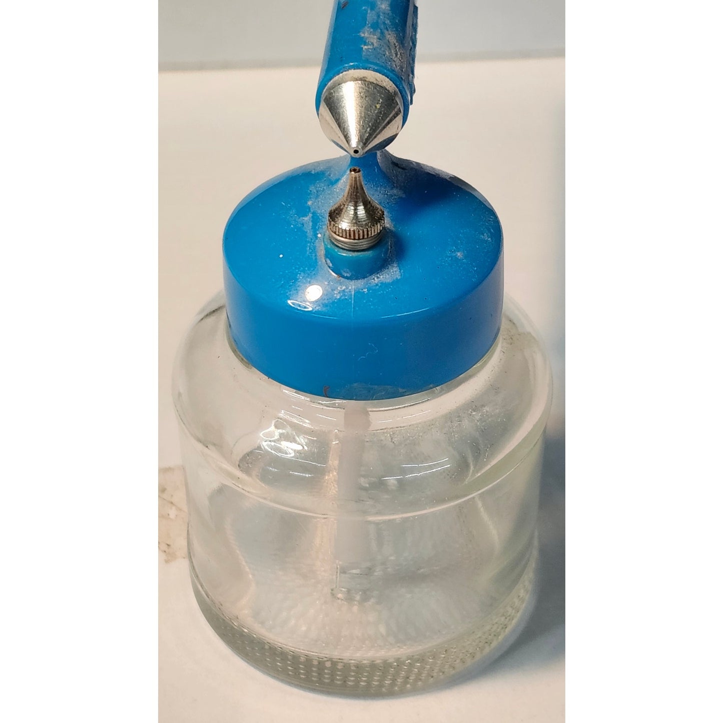 Vintage Badger Model 250 Basic Spray Gun Blue Hobby Airbrush Siphon Jar Paint