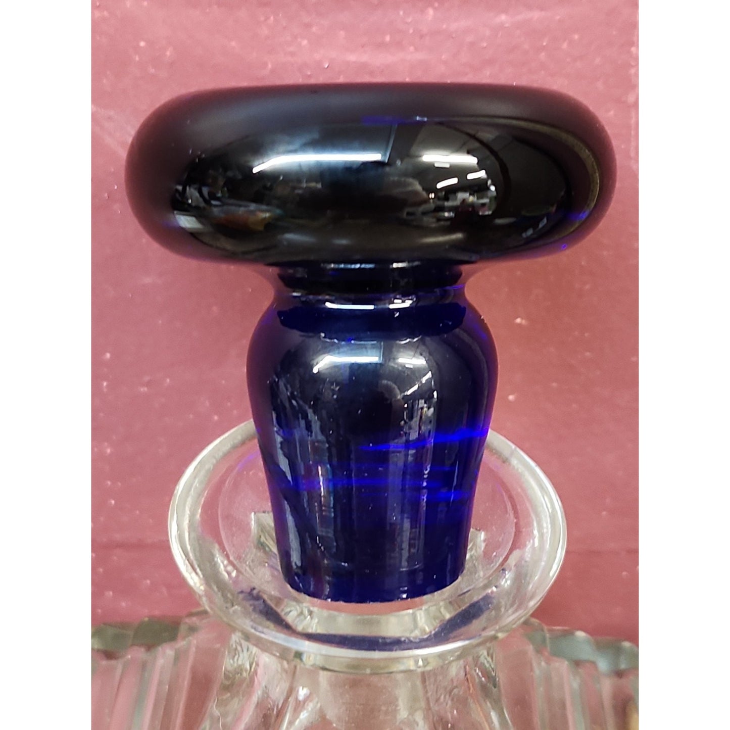 Blenko Colbalt Blue Glass Mushroom Stopper