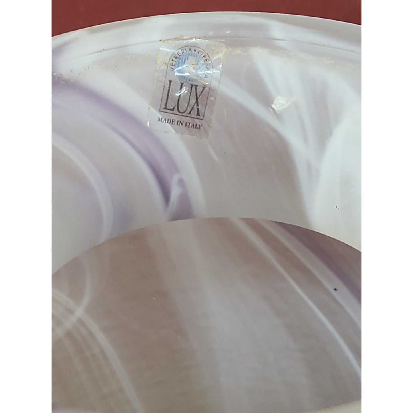 Purple Swirl Art Glass Vase Lux Vetreria Operaia of Italy 12” Tall Tuscany