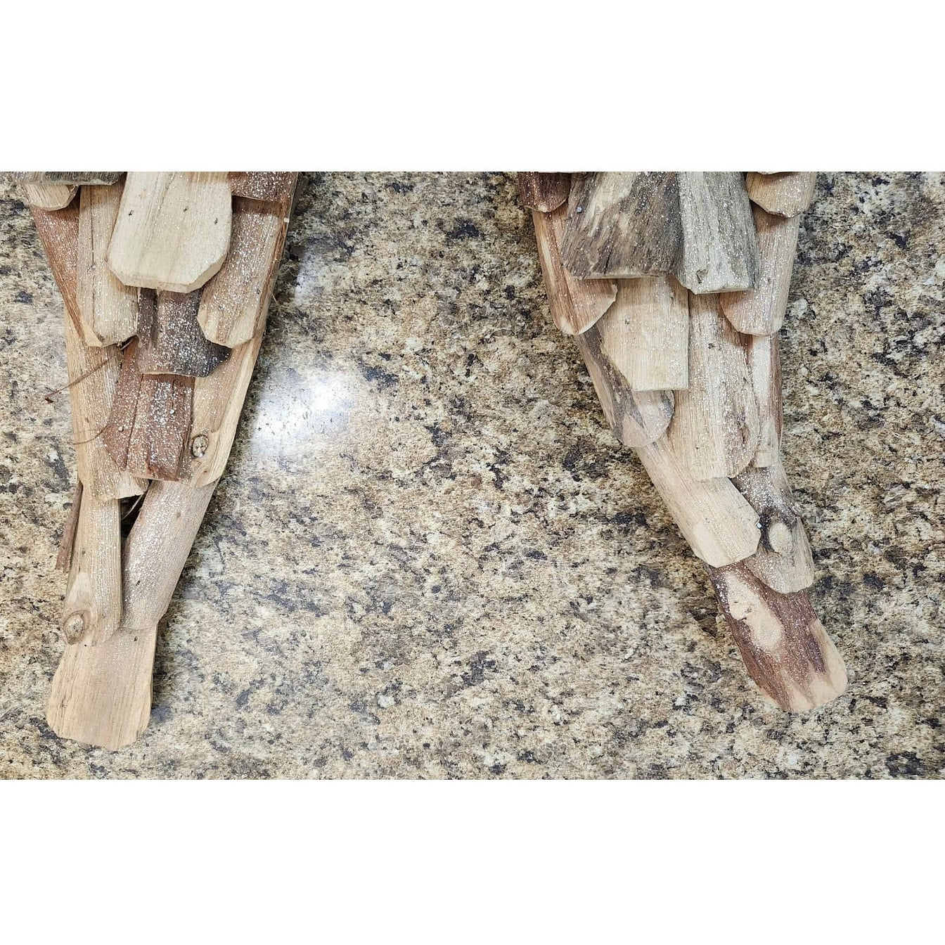 Driftwood Angel Wings Wall Hanging Sculpture Rustic Wood Decor Handmade 21" Tall