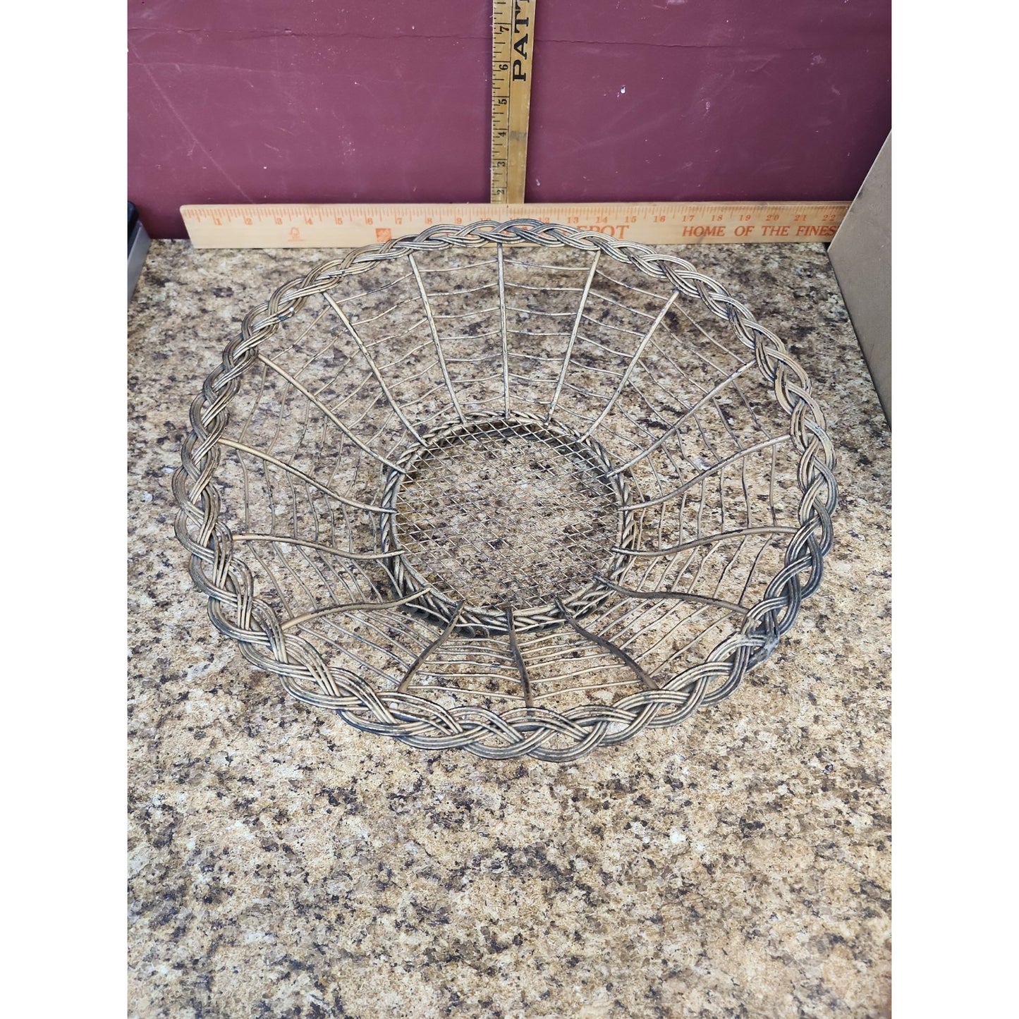 Antique Intricate French Wire Ware Fruit Bread Basket