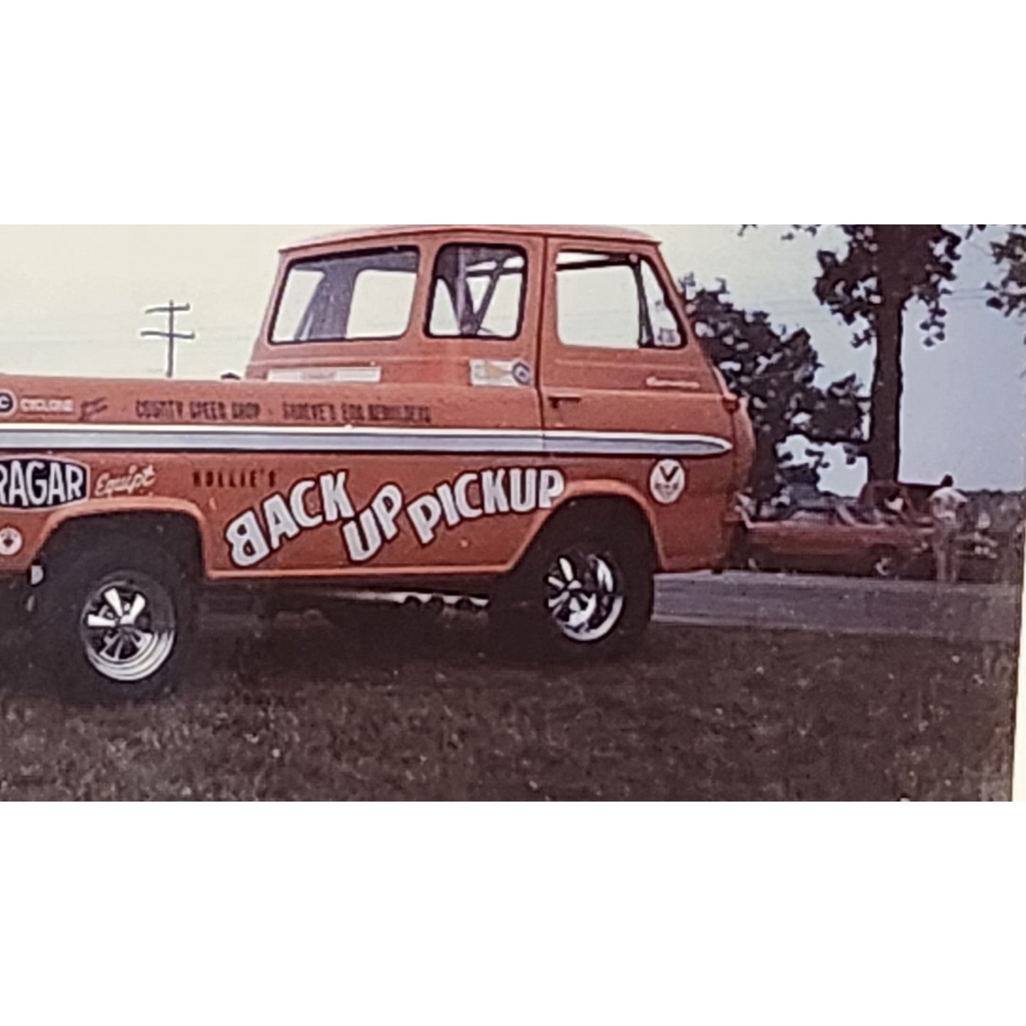 Vintage Original Racing Photograph "Back Up Pickup" At National Trail Raceway