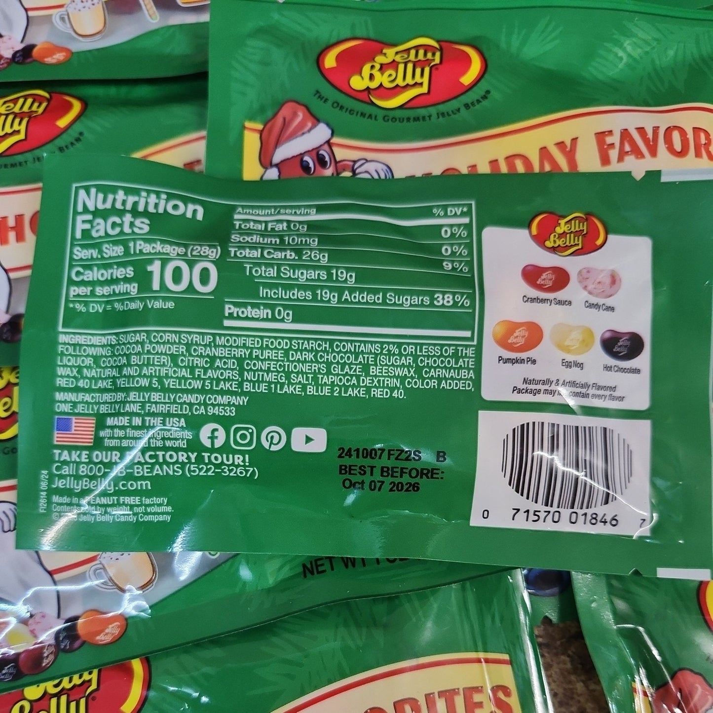 Jelly Belly Holiday Favorites 10 Jelly Beans Grab & Go Bags 1 Oz each