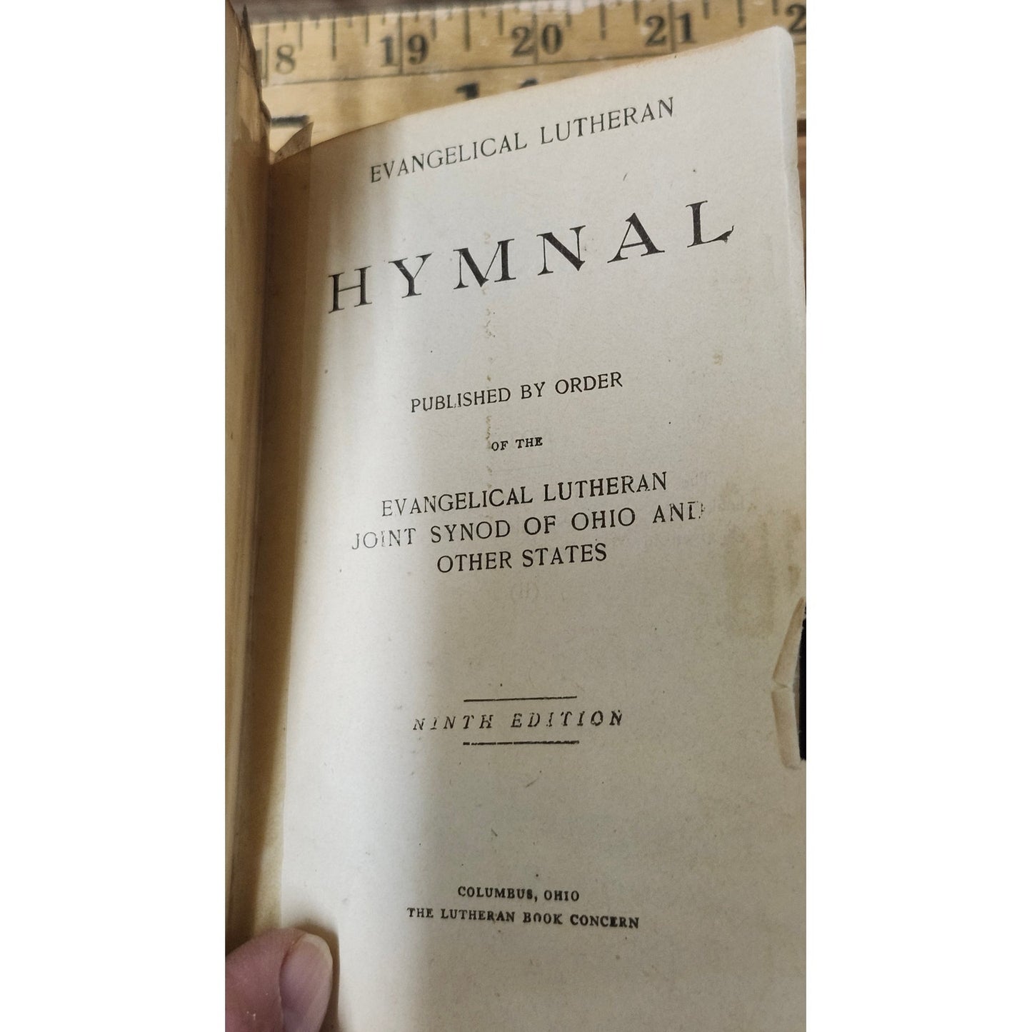 Antique Evangelical Lutheran Hymnal Ninth Edition Joint Synod Ohio Hardcover